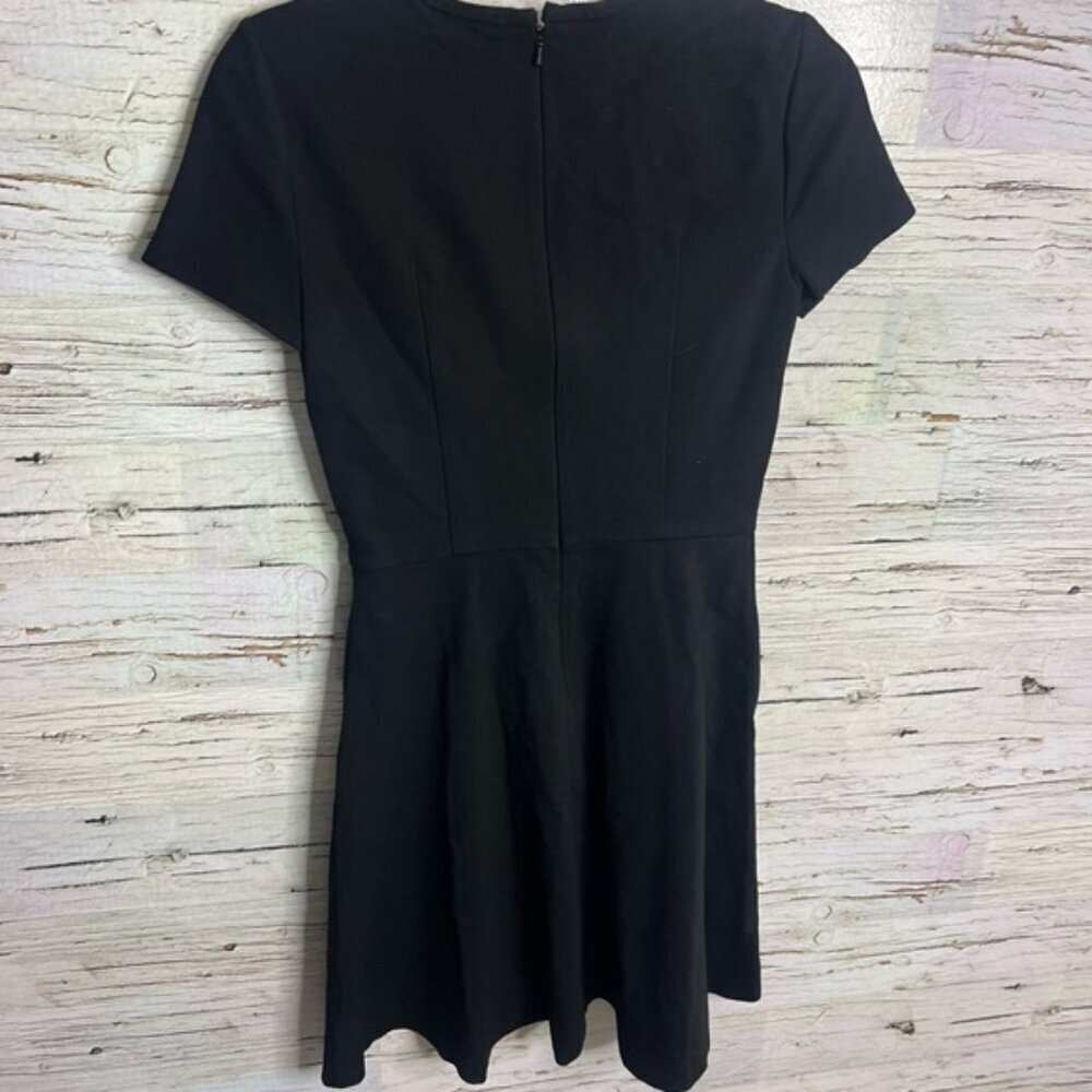 DKNY black dress tee shirt faux leather size 2 - Picture 8 of 9